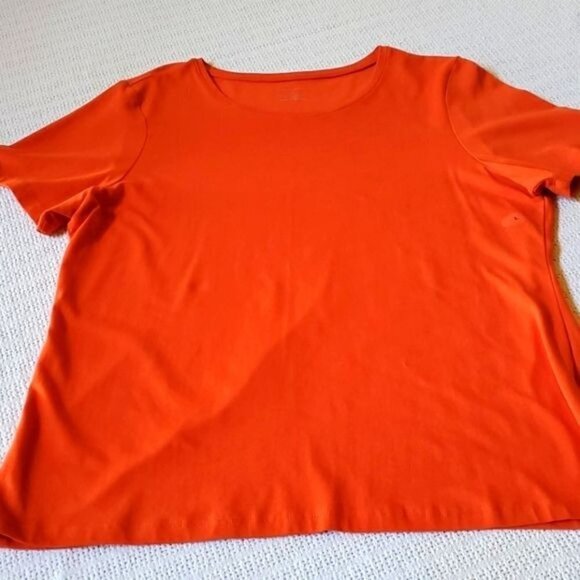 Christopher & Banks Fall Color Sz. L Burndt Orange SS Crew T-Shirt - Picture 1 of 6